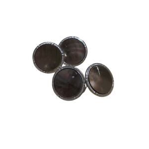 Vintage Grey Mother of Pearl Hickok Chain Cuff Links Cufflinks